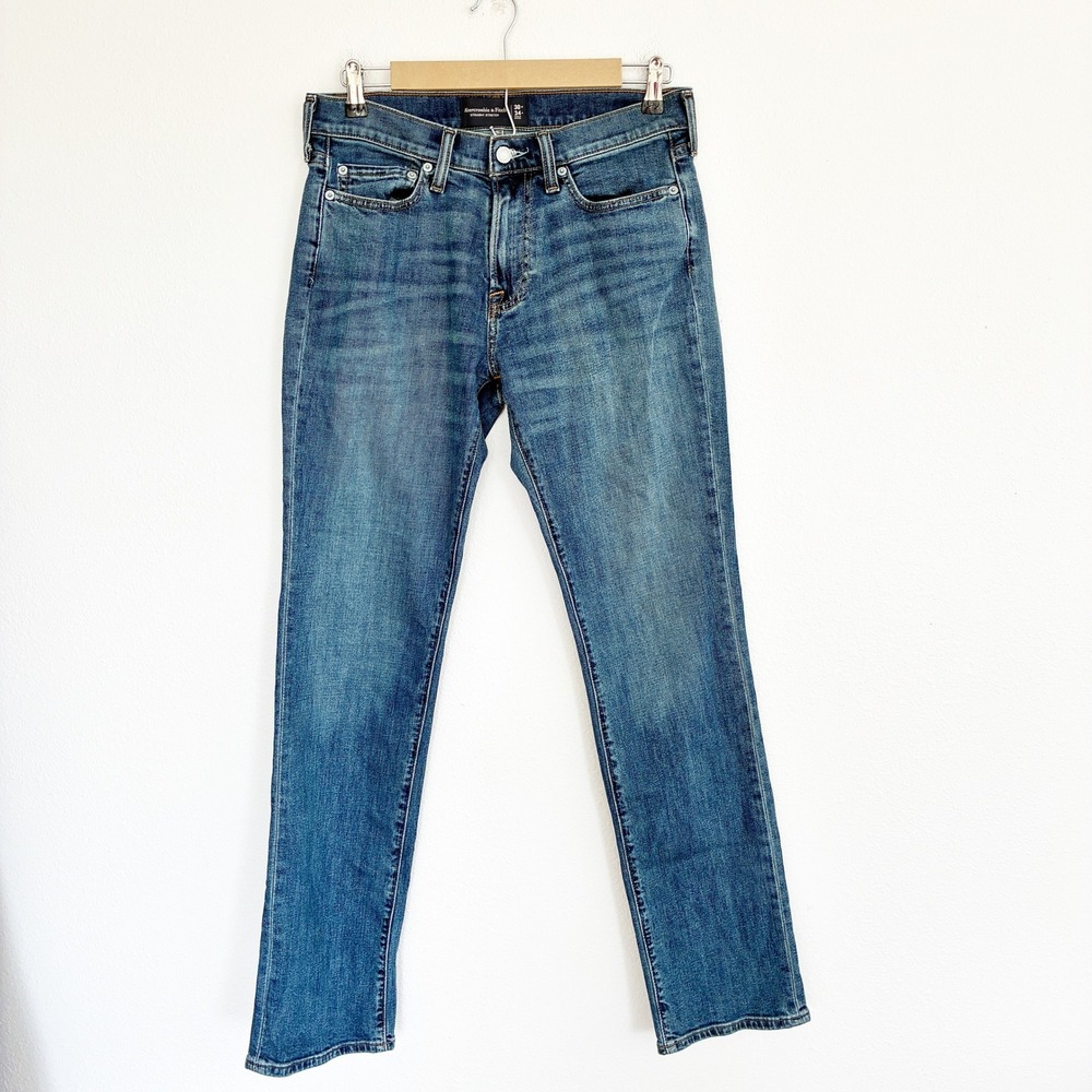 Abercrombie & Fitch Straight Stretch Jeans Mens 30x32 Blue Denim Pants